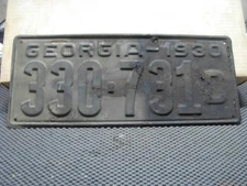 LICENSE PLATE  GEORGIA  1930   330-731D    AS RECEIVED