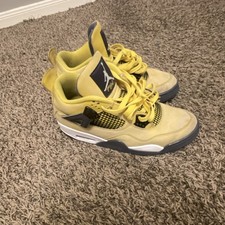 Jordan Air Jordan 4 Retro Lightning Yellow Mid Top Basketball Sneakers