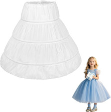 Petticoat for Girls with 3 Hoops, Crinoline Underskirt for Girls, Full Slip Skir