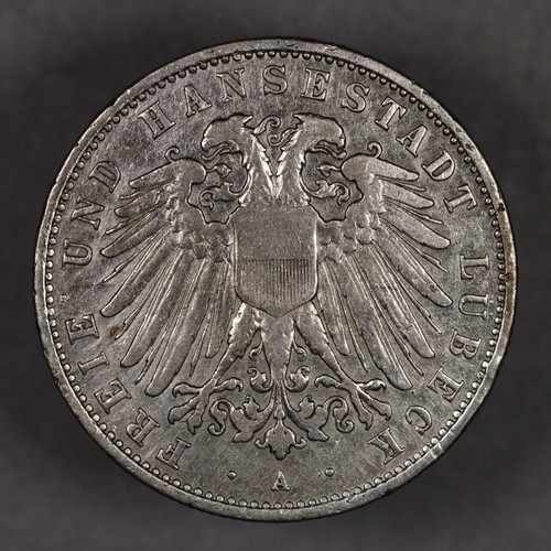 1906 A Lubeck Germany Silver 2 Mark