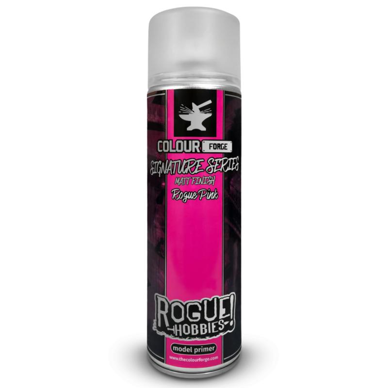 The Colour Forge Signature Series Rogue Pink Matt Finish Model Primer 500ml Can