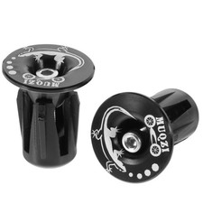 2Pcs Bike Handlebar End Caps Aluminum Alloy Black Bike Accessories
