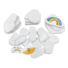 20PCS White Rocks for Painting Medium & Small Irregular Rocks to Paint Flat P...