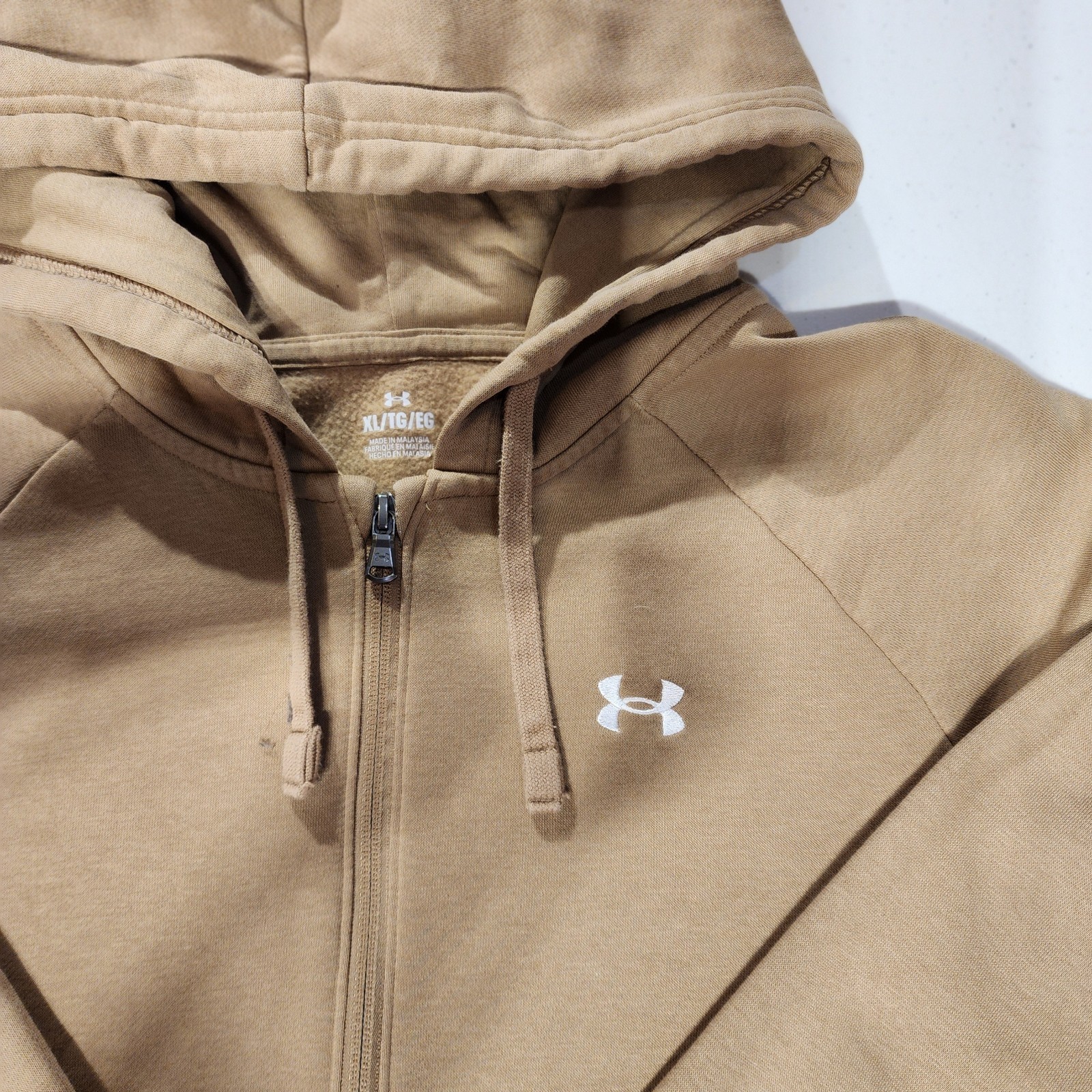 Under Armour women's Brown Full Zip Hoodie XL Fleece Hooded Logo Long Sleeve thumbnail 3