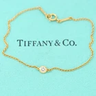 Tiffany & Co. By the Yard Diamond .12ct Bracelet 7" 18K Yellow Gold 750 #9980