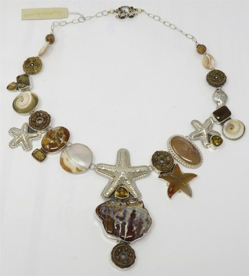NYJEWEL Amy Kahn Russell AKR 925 Silber Sea Life Collection riesige Halskette 25''