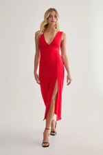 Nastygal Red Midi Dress Womens Going Out Dresses