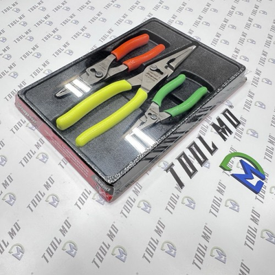 #ad Snap on Tools USA NEW 3PC Assorted Color LONG NOSE Slip Joint Pliers PL3LNSJCF $239.95