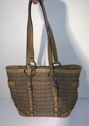 COACH SIGNATURE GALLERY TOTE 11526 BORSA BORSETTA BORSA A TRACOLLA Y2K cachi
