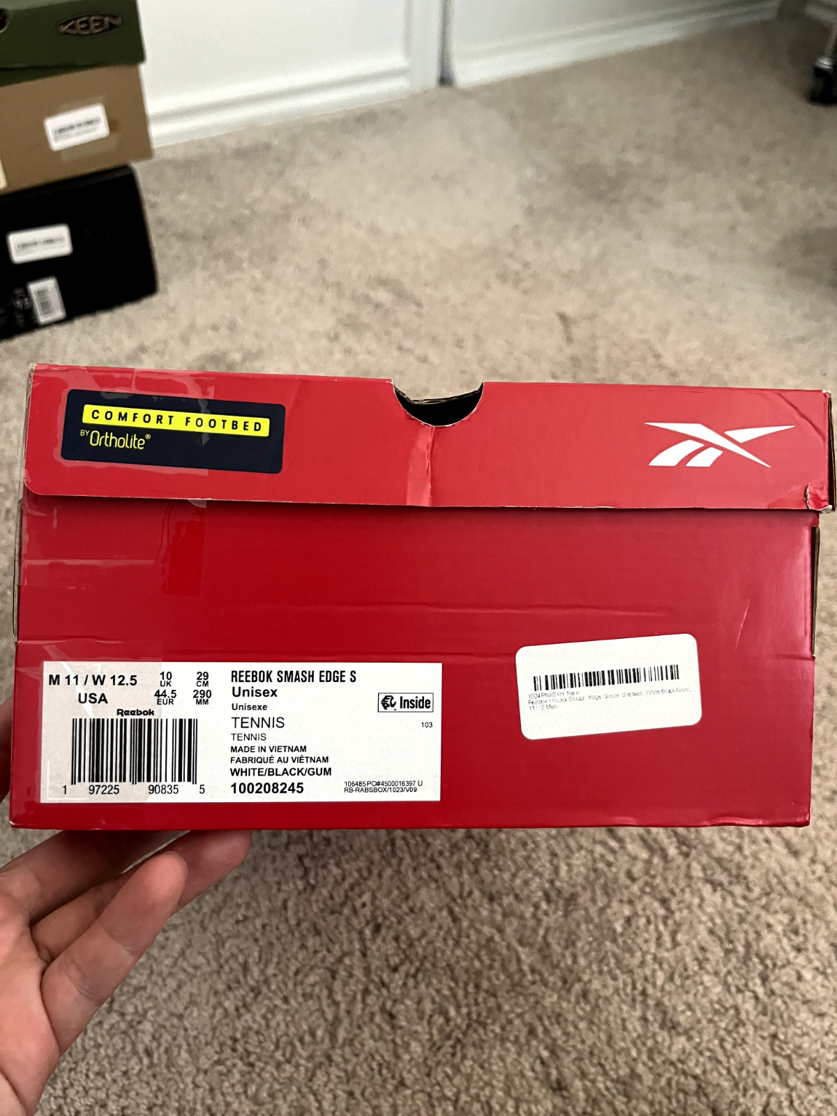 Reebok Vector Smash White Black Gum-Size 11