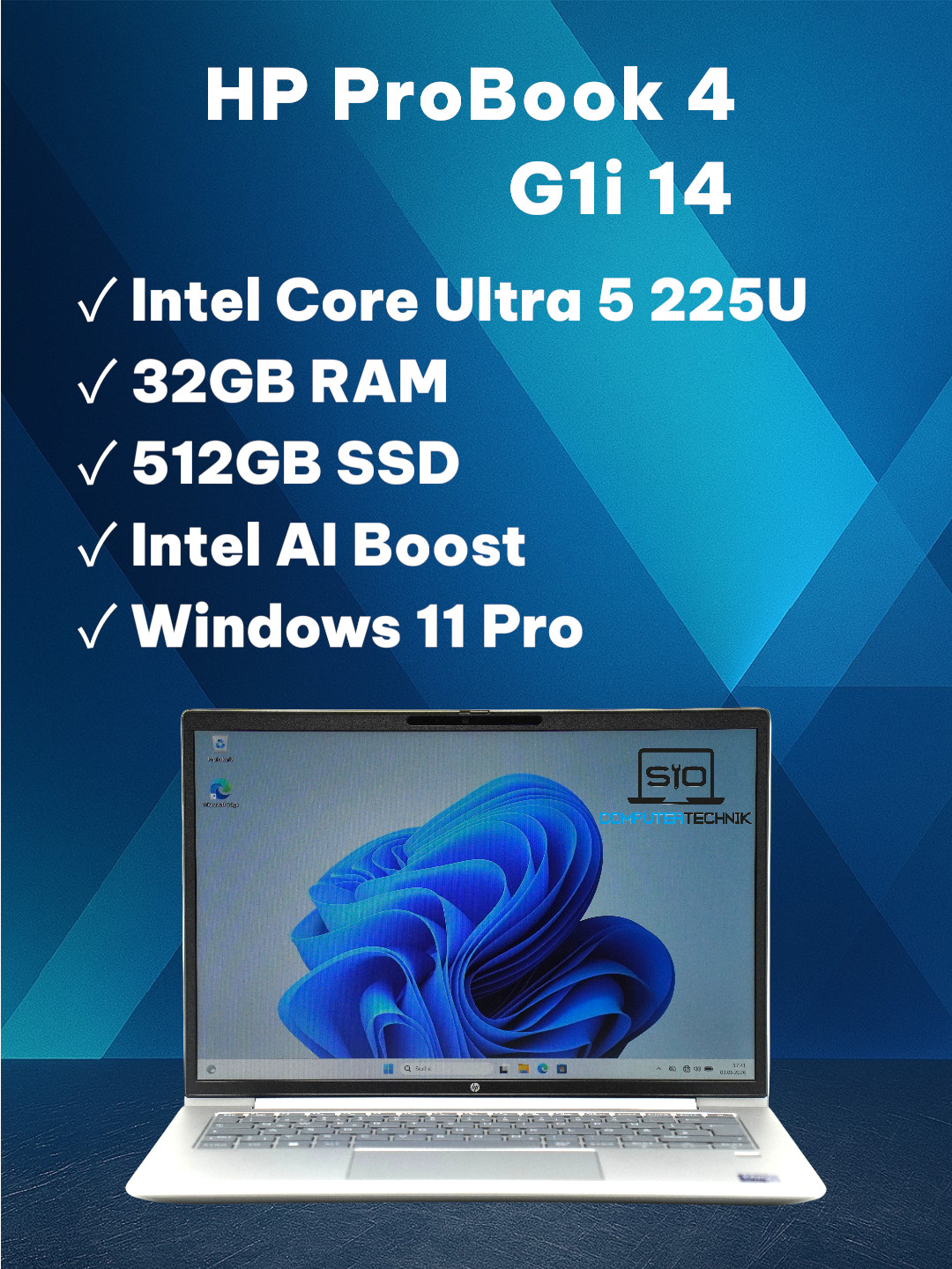 HP ProBook 4 G1i 14 Intel Core Ultra 5 225U 32GB RAM 512GB SSD 14" WUXGA Win11