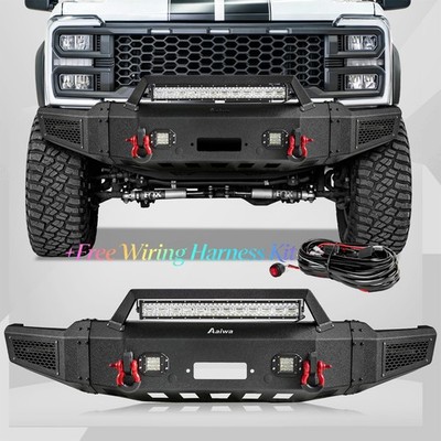 Off-Road For 2023-2026 Ford F250/F350/F450 Front Bumper w/Winch Plate&Light+Wire