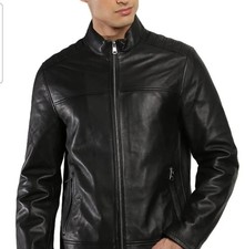 Calvin Klein Men's Leather Bomber Jacket Size XL