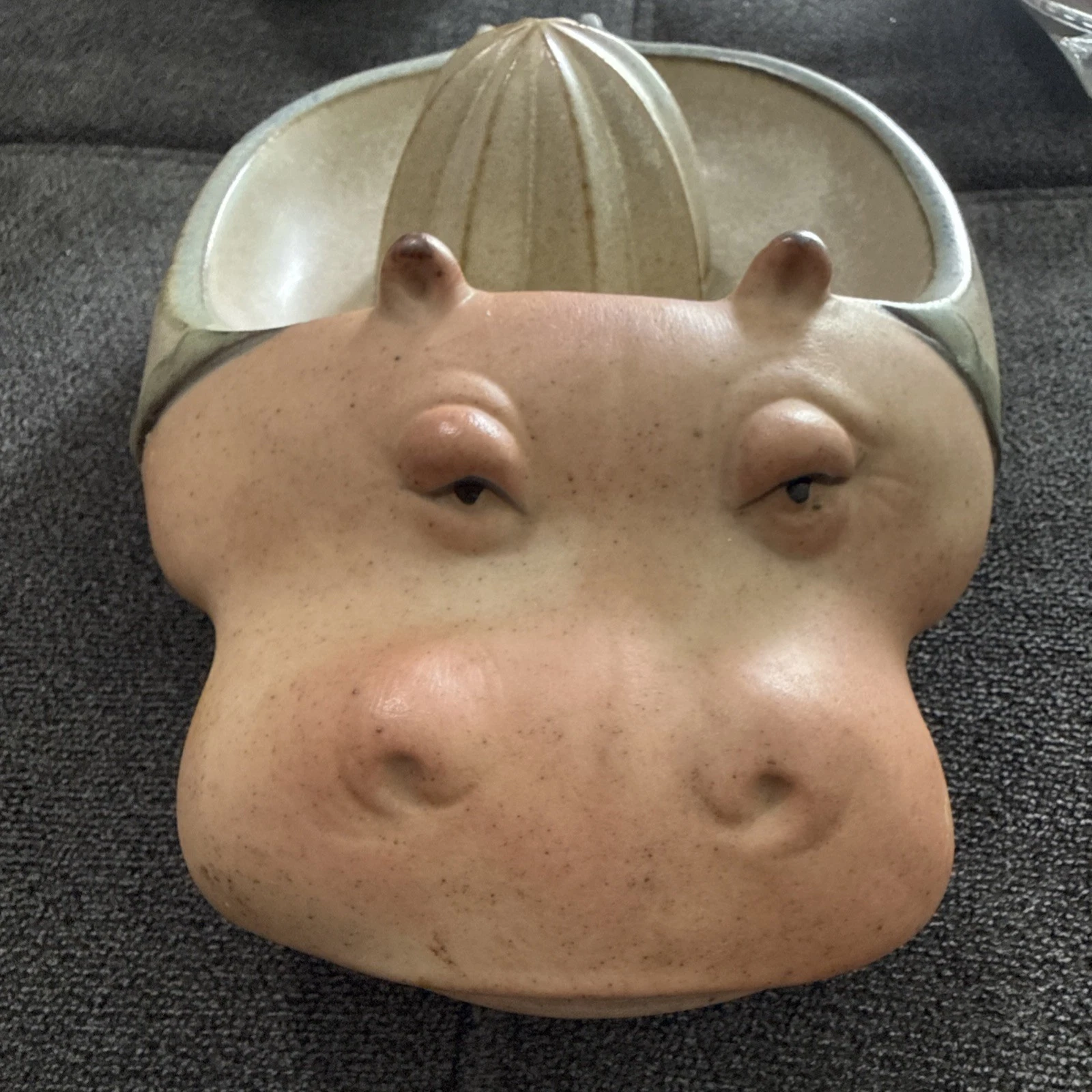 Vintage Hippopotamus Citrus Juicer Reamer UCTCI Japanese Stoneware Pottery MCM