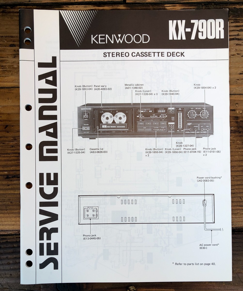 Kenwood KX-790R Cassette Service Manual *Original*