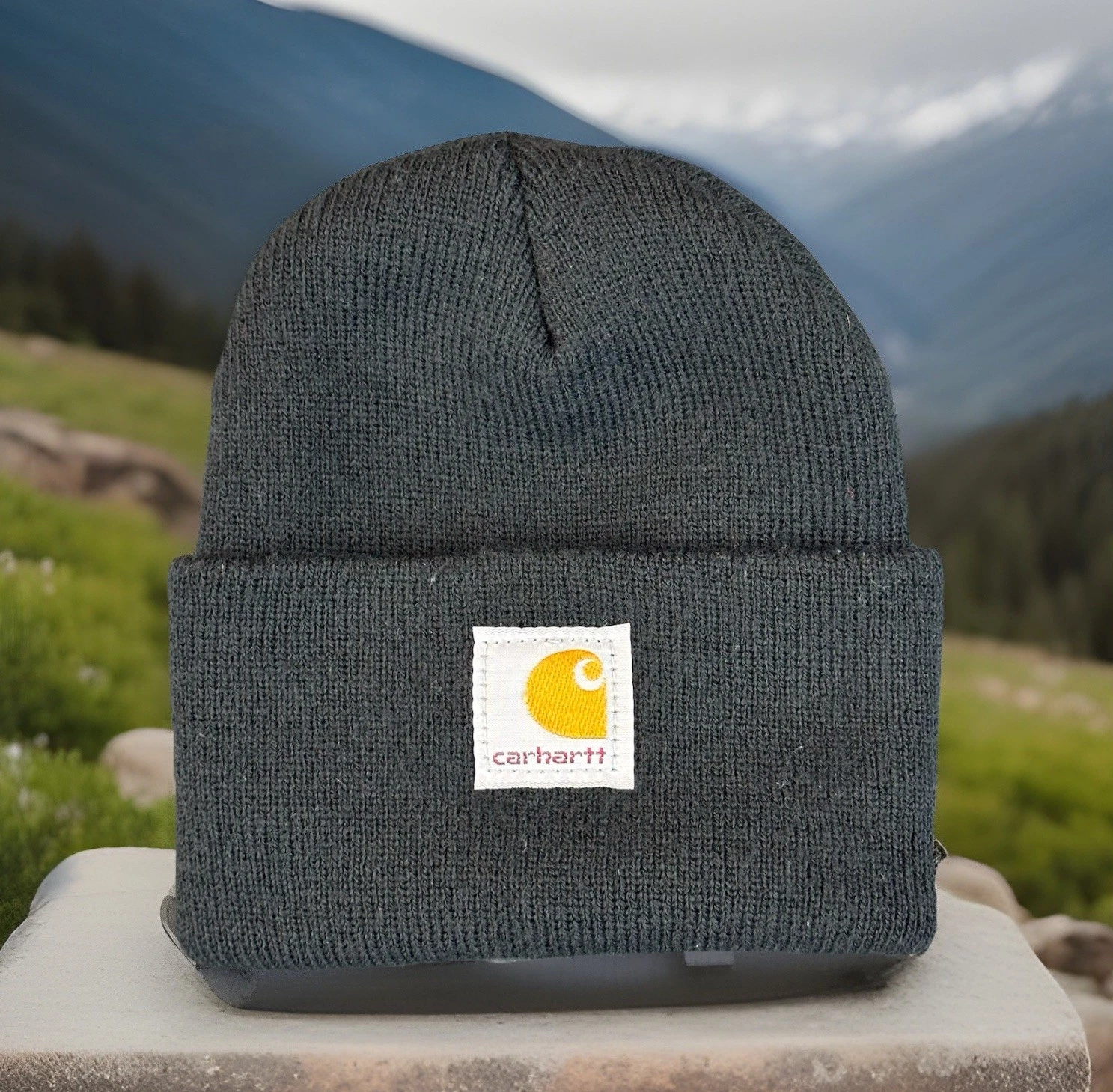 Carhartt Logo Toddler Beanie Black OSFM Cold Weather Baby Knit Snow Hat Genuine