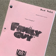 Family Guy Mila Kunis Meg 06 Production Used Table Draft Script Peter’s Daughter