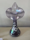 FENTON - D. ROBINSON (HP) PURPLE CARNIVAL STRETCH JACK IN THE PULPIT VASE signed