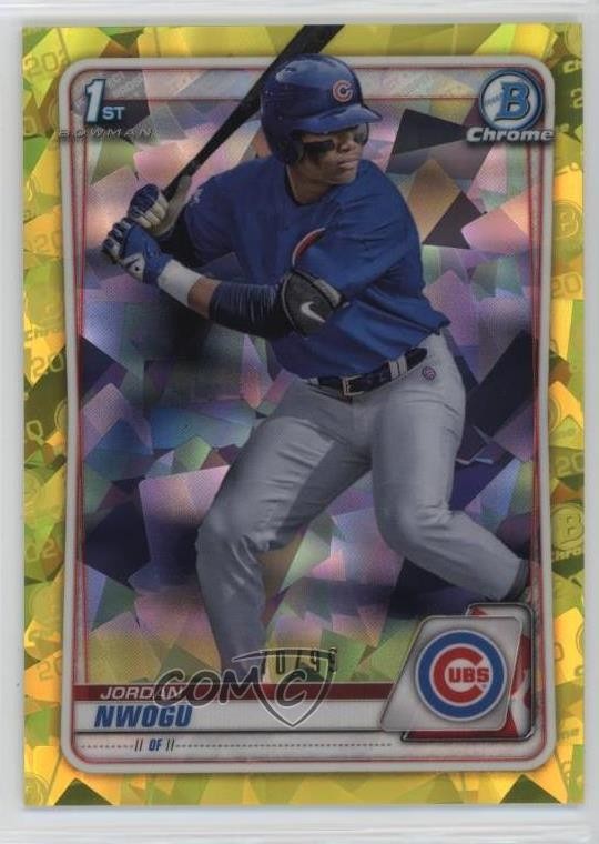 2020 Bowman Chrome Draft Sapphire Edition Yellow 70/99 Jordan Nwogu #BD-110 0tk7