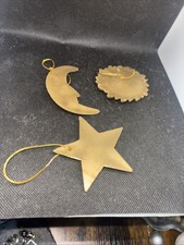 Gold Coloured Sun Star Moon Hanging Decorations Set of 3