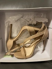 Jessica Simpson Sz 6 Rayli Patent Nude Heels In Original Box Excellent