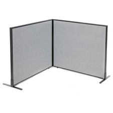 48-1/4"W x 42"H Freestanding 2-Panel Corner Room Divider Gray