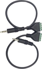 2Pcs Gold Plated 3.5mm 1/8" TRRS 4 Pole Stereo Jack Male to AV Green,White