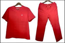 FIGS Men  s Pop Red Leon Large and Cairo Large/Short Set