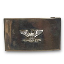 Eagle Crest Belt Buckle Patriotic Stripes Arrows US Symbol Freedom Nickel Plated