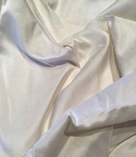 100% SILK DUPION IVORY SMOOTH FABRIC REMNANT SOFT FURNISHING 44 CMS. X 79 CMS.