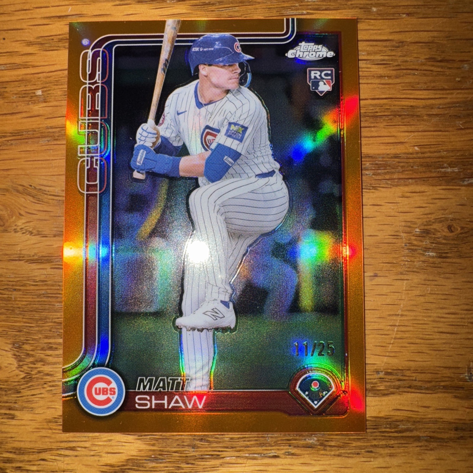 MATT SHAW ORANGE REFRACTOR /25 ROOKIE SP 2025 TOPPS CHROME #219 Chicago CUBS RC