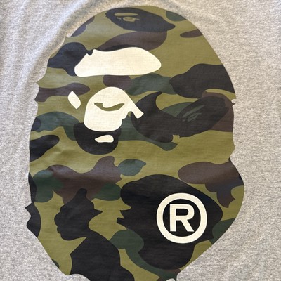 BAPE 1st Camo Big Ape Head Tee T-Shirt Men's Small Gray | eBay