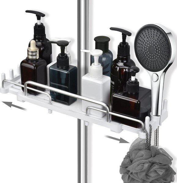 Duschablage Ohne Bohren Teleskopisch 32-48Cm, Duschablage Zum HäNgen Badezimmer-image