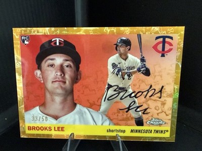 2025 Topps Chrome Platinum Brooks Lee 33/50 Gold Refractor - Minnesota Twins