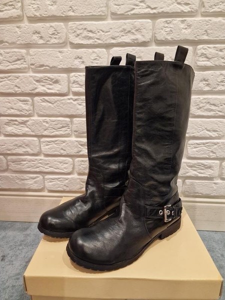 Women Patrizia Pepe Boots Black Leather 36