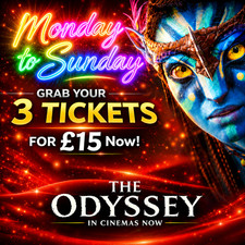 3 x Cineworld Cinema Tickets for &pound;15 - Any Day, Any Location - Read Description