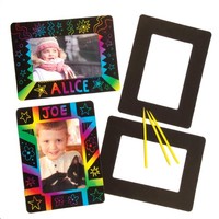 Kratzbild Bilderrahmen 21,5X16Cm 8Er Set Scratch Art Kinder Basteln Baker Ross