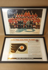 The 1974 Philadelphia Flyers Framed NHL Patch Collection And Newspaper TeamPhoto