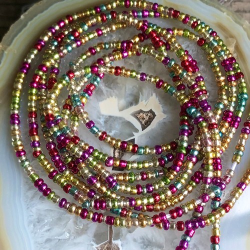 Tie on African Waist Beads with Charm Weight Loss Belly Chain - 第 3/3 張圖片