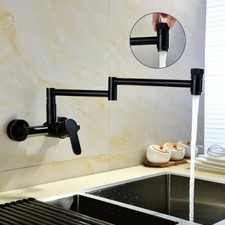 Pot Filler Faucet Commercial Kitchen Faucet Wall Mount Oil Rubbe Bronze Folding