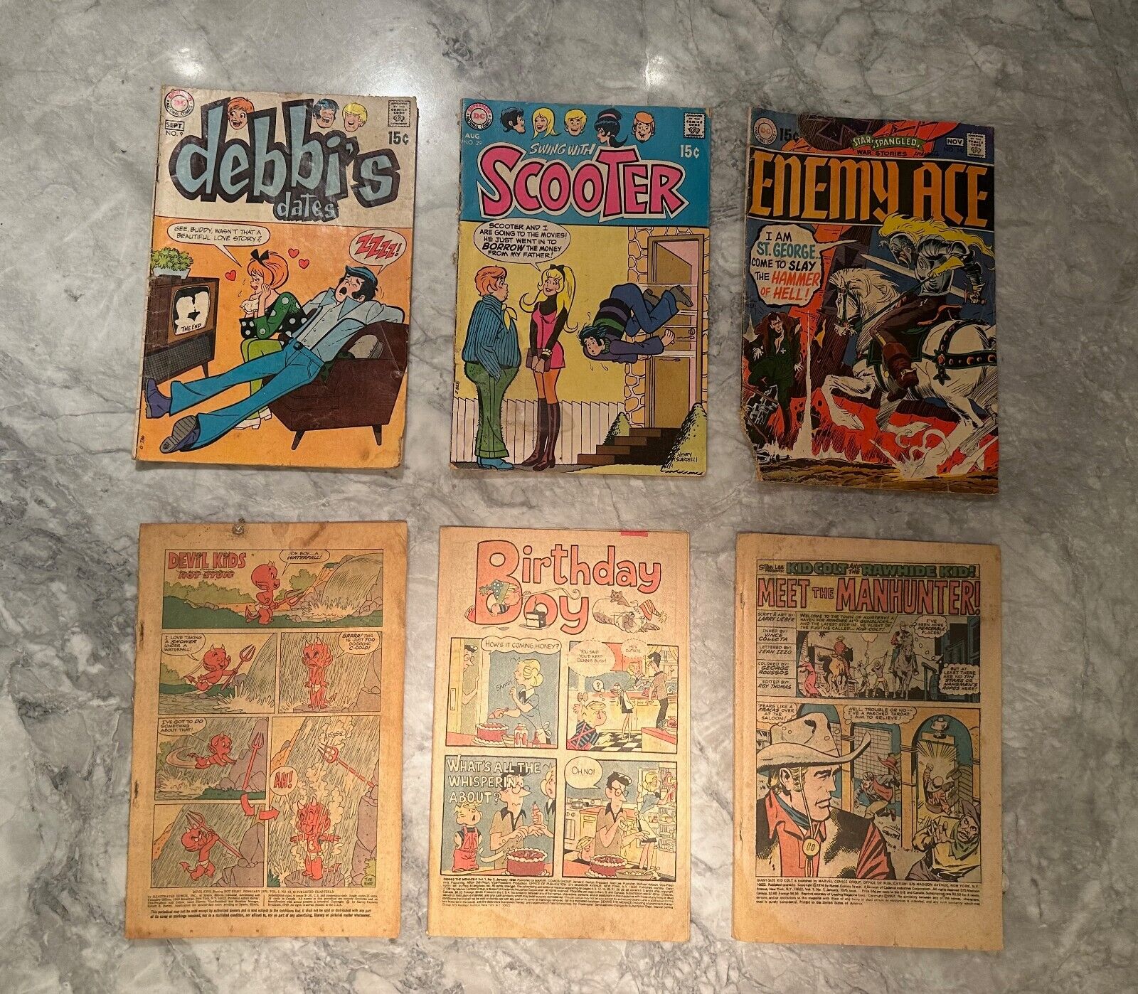 Lot of 6 DC Comics Debbie's Dates Swing w/ Scooter Enemy Ace Dennis the Mennis