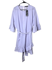 Boohoo Lilac Purple Nadia Ruffle Wrap Dress Plus Size 18 NWT