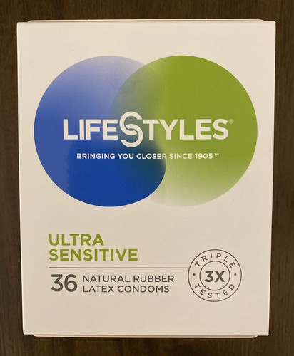 Lifestyles Ultra Sensitive 36 Natural Rubber Latex Condoms Exp: 2027-02-28
