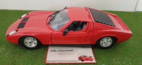 LAMBORGHINI MIURA rouge coupé 1/18 TONKA POLISTIL voiture miniature d collection - Picture 2 of 8