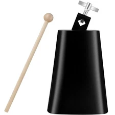 Eastrock 7 inch Metal Steel Cow Bells Noise Makers Hand Percussion Cowbell wi