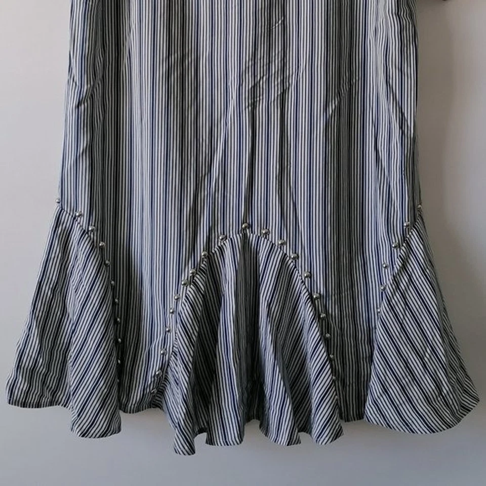 Vestido recto a rayas azul Bar III para mujer talla L Foto 4 de 4