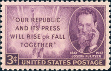 US #0946 MNH 1947 Joseph Pulitzer Journalist Statute Liberty