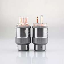 HiFi Copper Plated US Audio Power Plug IEC Female C15 Connector Mains Wire Plug