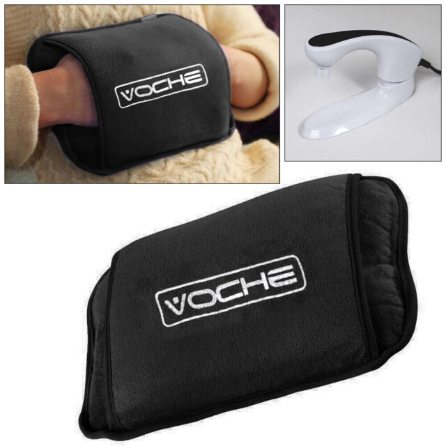 Rechargeable Electric Hot Water Bottle Black Massaging Heat Pad Bed Warmer Voche