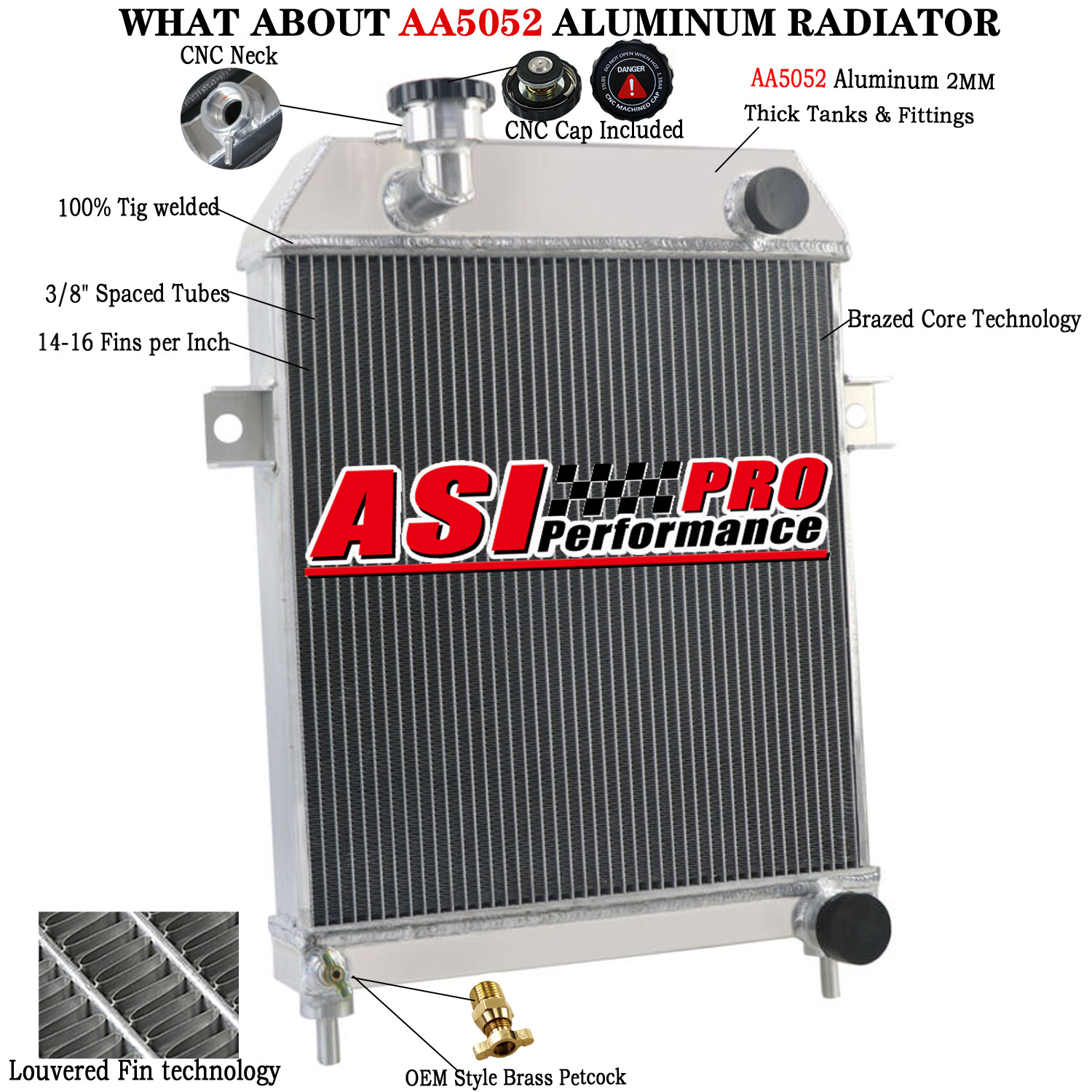 4 Row Aluminum Radiator Fit 1959~67 Jaguar Mark 2 MK2 MK II Daimler 2.5L V8 1963